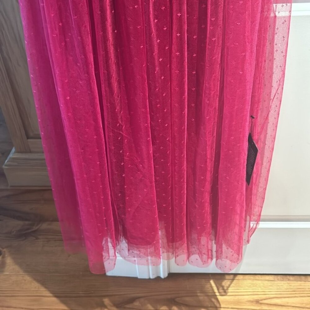 ❌❌SOLD❌❌NWT NEEDLE & THREAD Maybelle Embellished Tulle Fit-&-Flare Dress red 4 - Picture 7 of 13